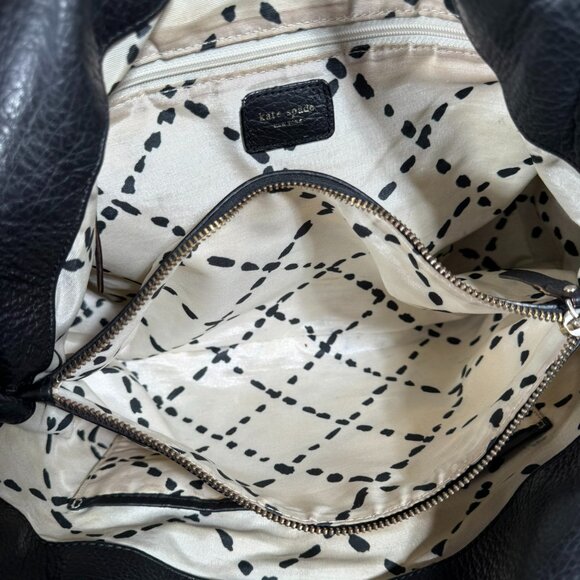 Kate Spade Black Pebbled Leather Turn-Lock Satchel - Picture 14 of 15